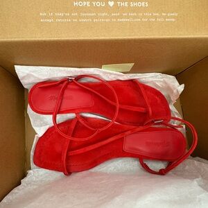 Madewell Red Suede Strappy Sandals